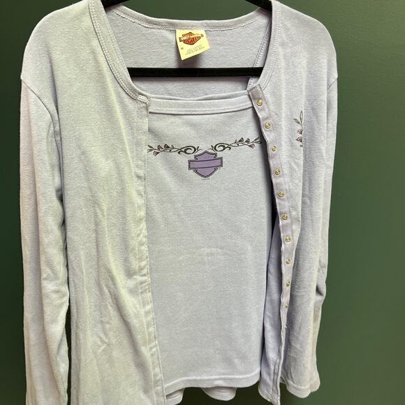 Rare Y2K Harley Davidson 2 Piece Lilac Set - Picture 1 of 7